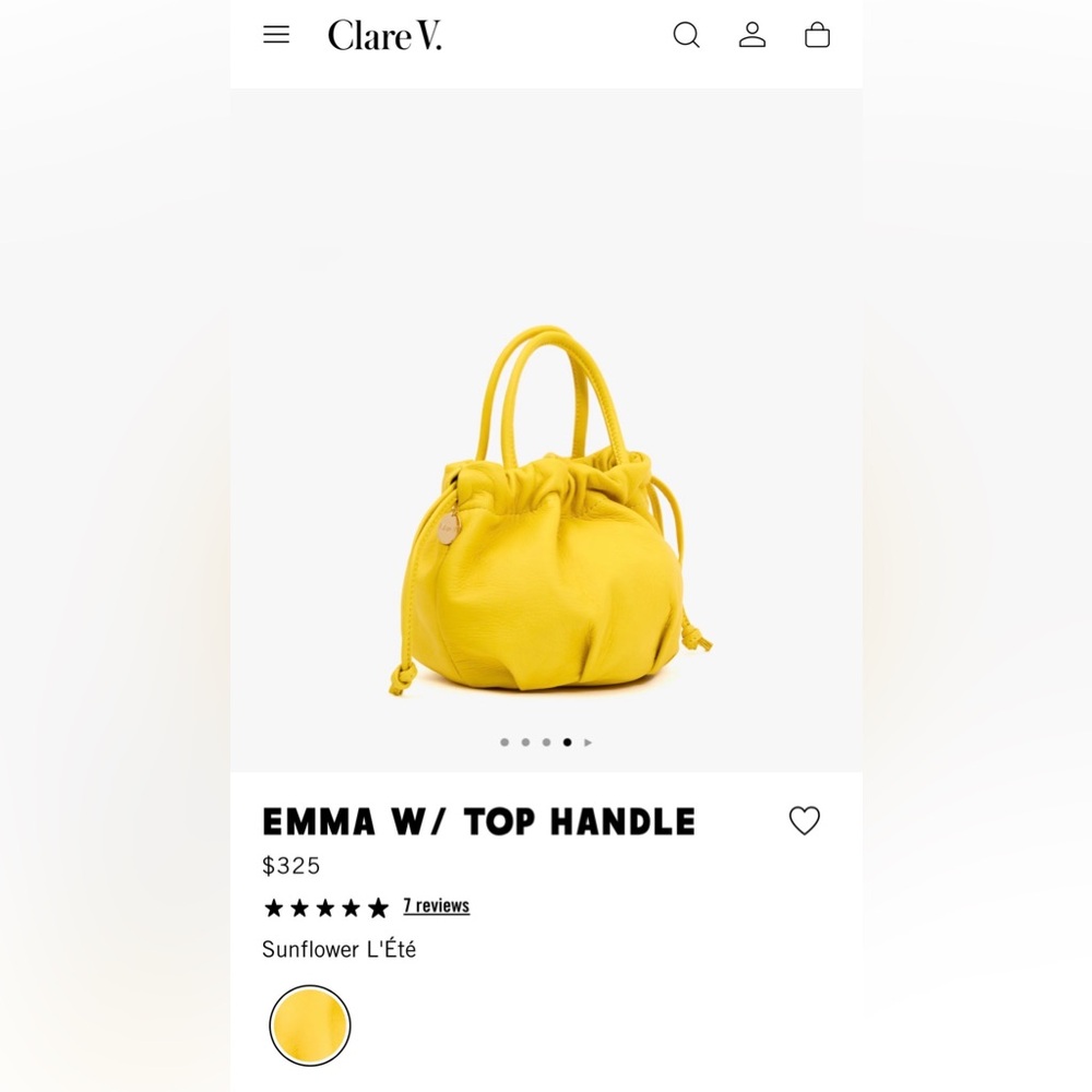 Clare V Emma Bag in Yellow. Brand new & never used in original dust bag